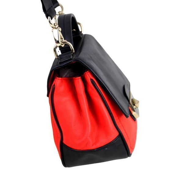 KATE SPADE NY BLACK RED GENUINE LEATHER SHOULDER BAG XBODY SATCHEL HANDBAG PURSE - Picture 4 of 16